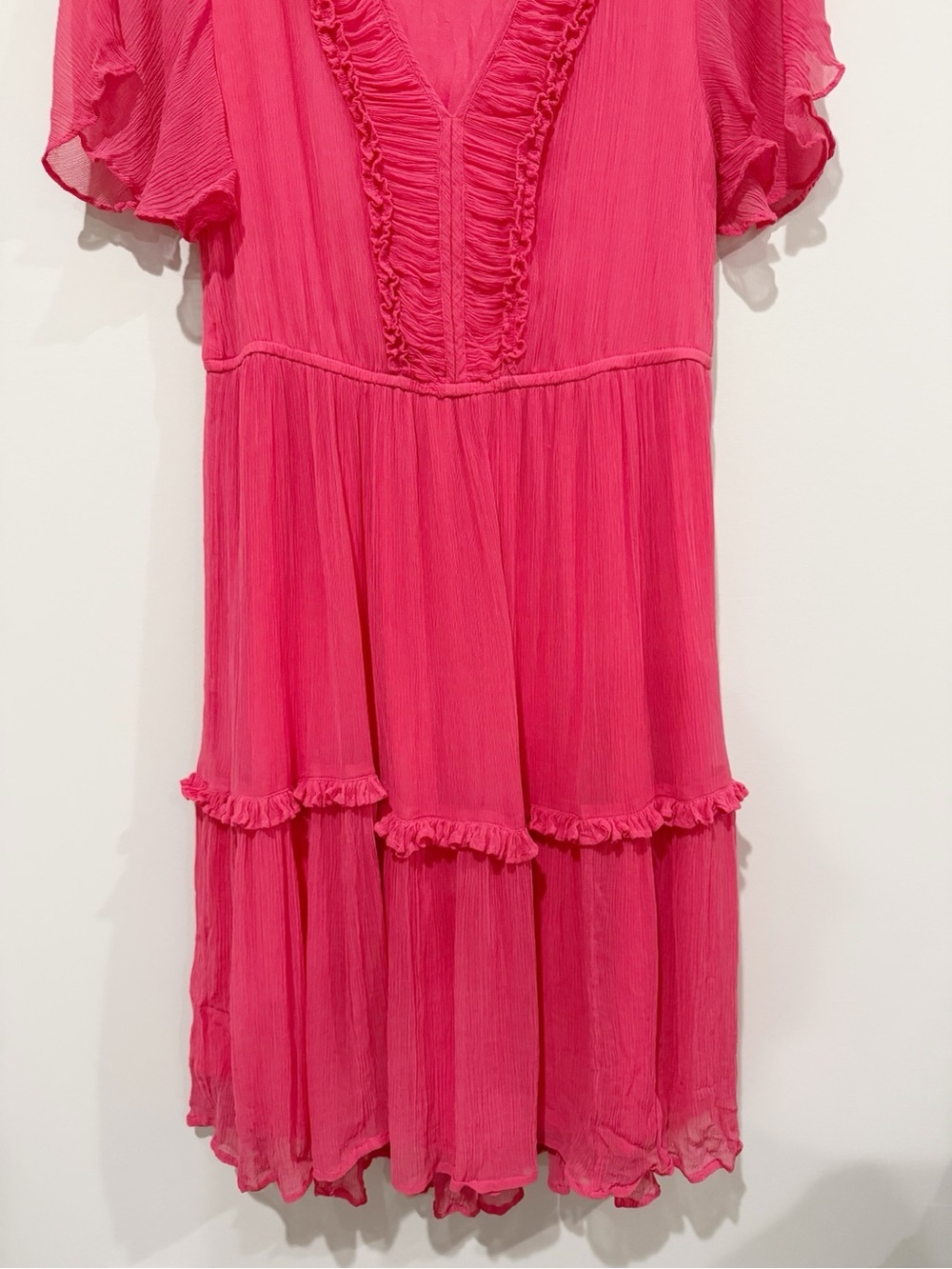 SUNDANCE Monaco Meet Up Dress Boho Tiered Flutter Sleeve Size Small - Picture 4 of 8